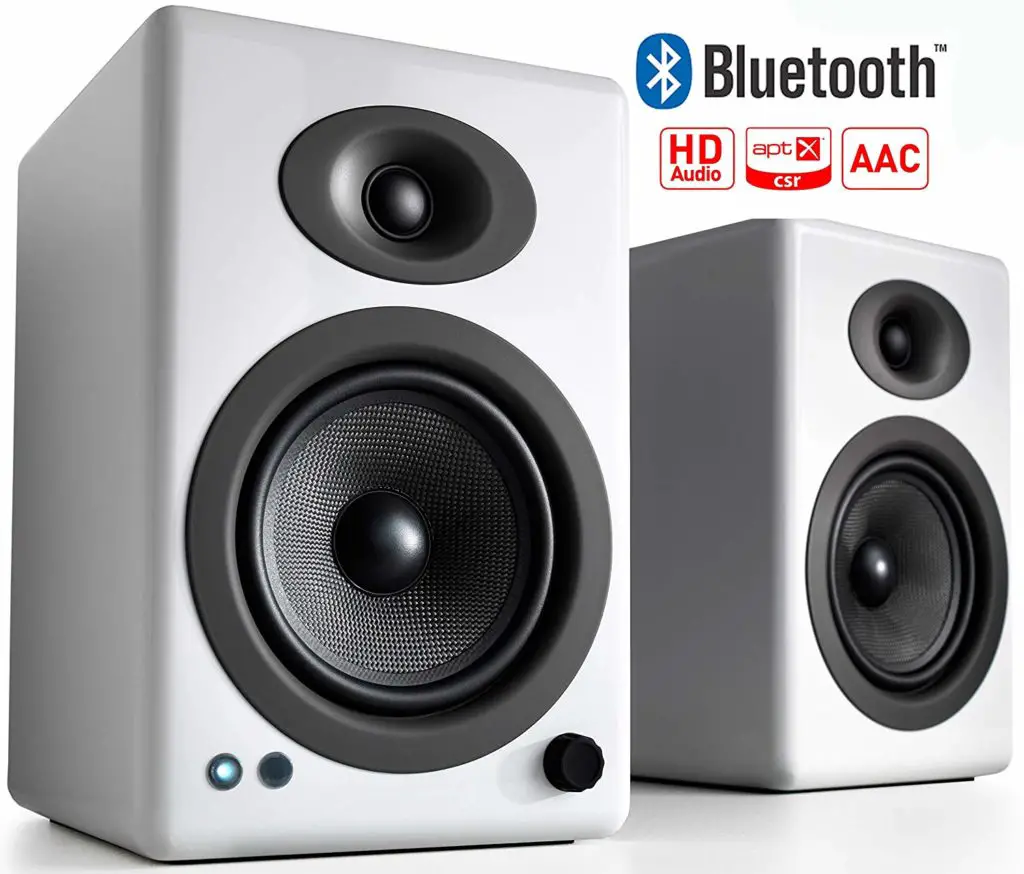 Bluetooth enabled Audioengine A5+ Wireless Powered Bookshelf Speakers