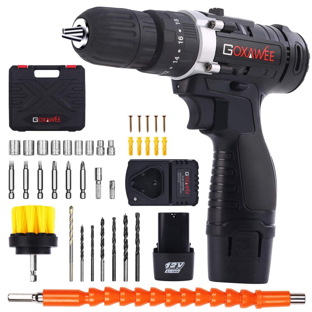 Drill with 2 Batteries - Electric Screw Driver