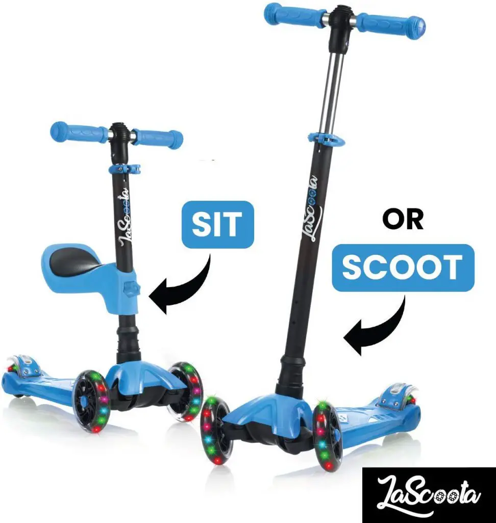 Lascoota 2-in-1 Kick Scooter with Removable Seat