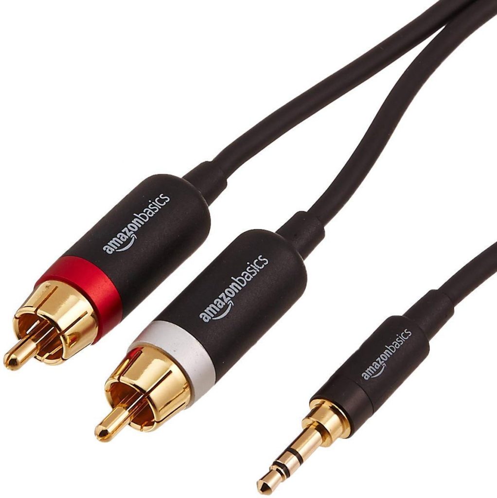 AmazonBasics 3.5mm to 2-Male RCA Adapter Audio Stereo Cable 