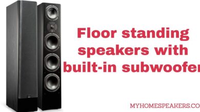 Floor standing speakers with built-in subwoofer