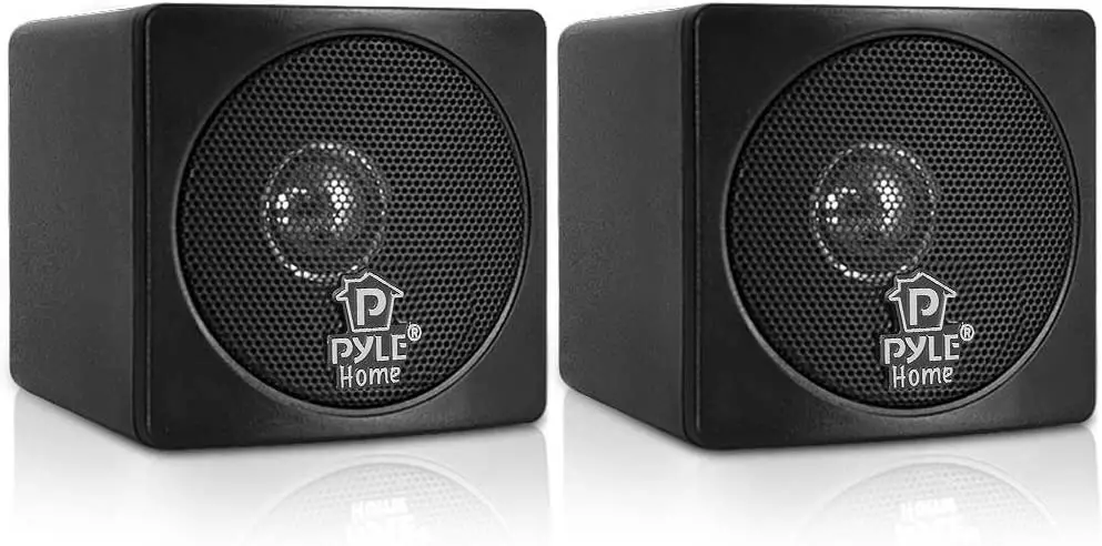 Pyle Home PCB3BK Mini Cube Bookshelf Speakers
