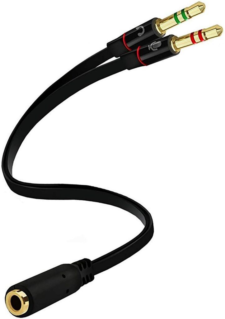 3.5mm Female to 2 Male Headphone Y Splitter