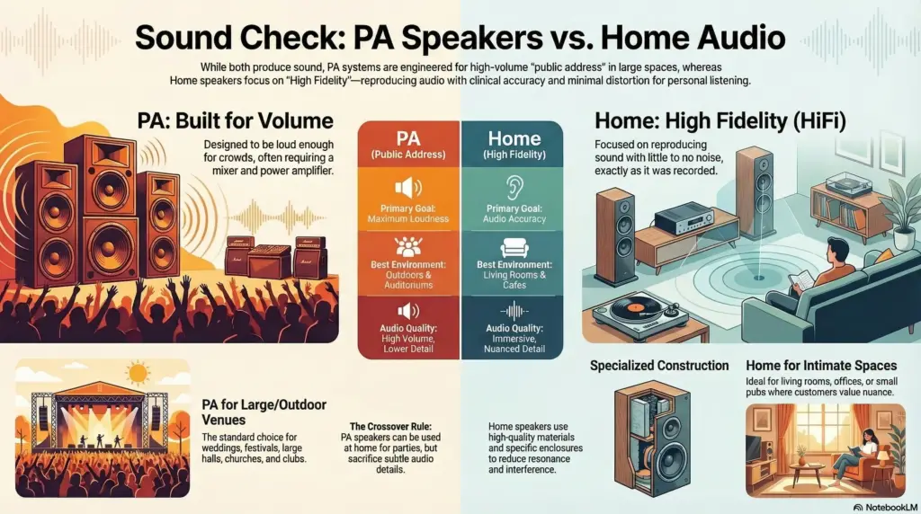 PA Speakers VS Home Speakers Complete Comparison PA Speakers VS Home Speakers: Complete Comparison